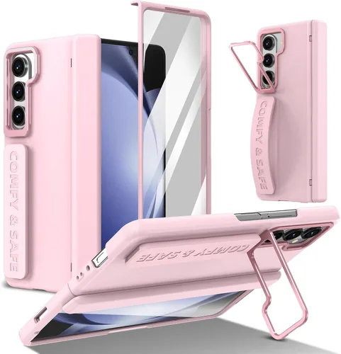 Vista 12 de Correa de muñeca para Samsung Galaxy Z Fold 5, protector de pantalla integrado, protección de bisagra, soporte de cámara, diseño de pulsera
