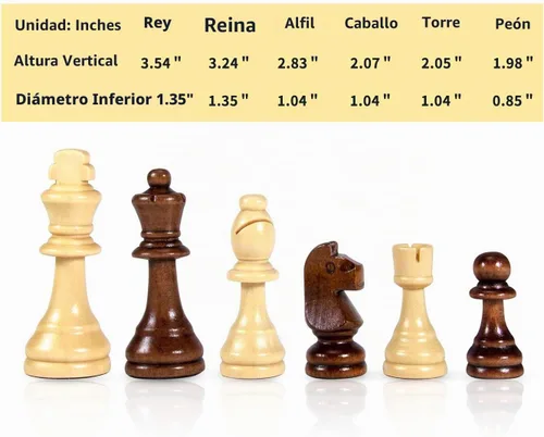 Vista 5 de AMEROUS Piezas de ajedrez de madera solamente, piezas de ajedrez Staunton de madera para torneo con rey de 3.5 pulgadas, peones de juego de ajedrez