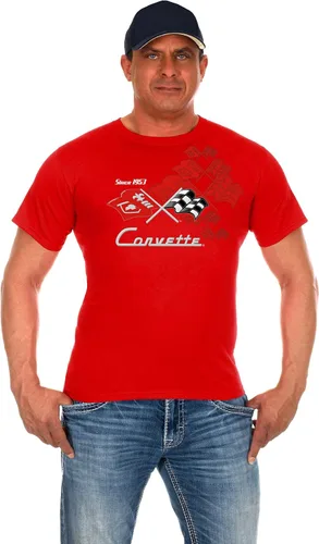 Vista 2 de JH Design - Camisetas de manga corta para hombre Chevy Corvette con cuello redondo