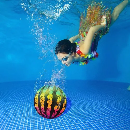 Vista 5 de Juego de pelota de piscina - Pelota de piscina de 9 pulgadas Juguetes inflables de piscina con adaptador de manguera, juego de piscina
