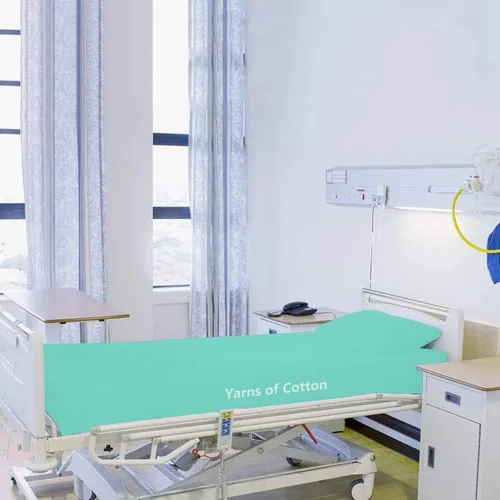 Vista 2 de Juego de sábanas de hospital de 2 piezas, sábana bajera de cama de hospital individual con una funda de almohada, sábanas de 100% algodón egipcio