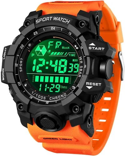 Vista 3 de Reloj digital multifunción para hombre, reloj electrónico, impermeable, con alarma, deportes