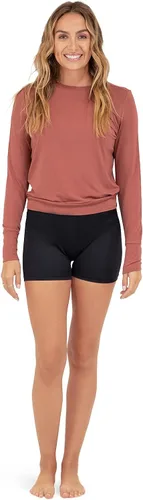 Vista 4 de Somewhere Sunny Camiseta de manga larga de bambú UPF 50+ para mujer, cuello redondo ultrasuave, protección solar UV