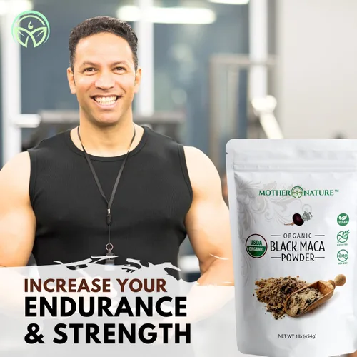 Vista 3 de Polvo de raíz de maca negra orgánica + cápsulas rompedoras de piedra Chanca Energía, urinario e interno Suplemento herbario natural para hombres