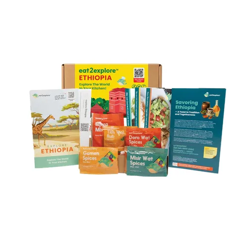 Vista 10 de eat2explore Kit de cocina global para adultos, recetas auténticas, especias esenciales y maridajes de bebidas, perfecto para citas nocturnas