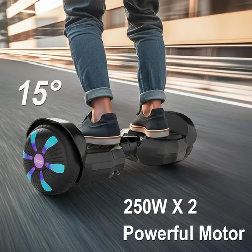 Vista 6 de Scooter, luces LED Bluetooth y Corlorful, potencia de rango de 7.5 mph y millas por motor dual de 250 W, regalos para niños y adultos, niñas y niños