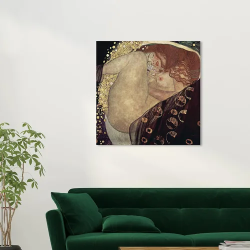 Vista 4 de Wynwood Studio Lienzo decorativo clásico y figurativo, contemporáneo, Gustav Klimt - Danae, arte de pared para sala de estar, dormitorio y baño, 30