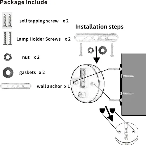 Vista 8 de Lámpara de Pared Enchufable con USB y Enchufe de 2 Pines, Luces de Montaje en Pared que se Enchufan con Cable e Interruptor, Luces de Montaje
