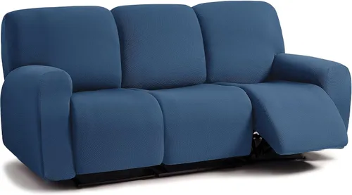 Vista 14 de ULTICOR - Juego de 8 fundas para sofá reclinable de jacquard, fundas elásticas para sofá reclinable para 3 cojines, fundas gruesas, suaves y Gris