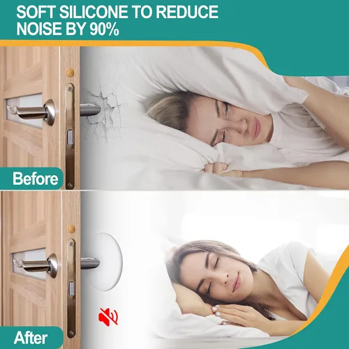 Vista 6 de [3.15"] Topes de Puerta Protectores de Pared, 6 Piezas Grandes Amortiguadores de Puerta de Silicona Blanca con Adhesivo Fuerte Engrosado