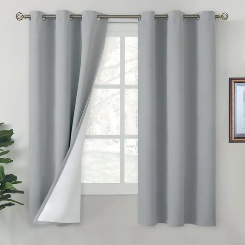 Vista 35 de BGment Cortinas opacas cortas de 30 pulgadas de largo, 2 paneles de cortinas 100% de oscurecimiento de la habitación para ventanas pequeñas