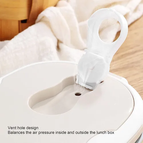 Vista 8 de LIZEALUCKY Caja Bento Contenedor de alimentos aislado con asa plegable, lonchera caliente apilable portátil de acero inoxidable aislada lonchera
