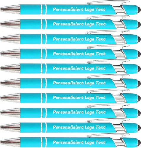Vista 10 de Bolígrafos personalizados con nombre, texto, logotipo, bolígrafo personalizado para eventos de oficina de negocios con lápiz óptico para pantalla