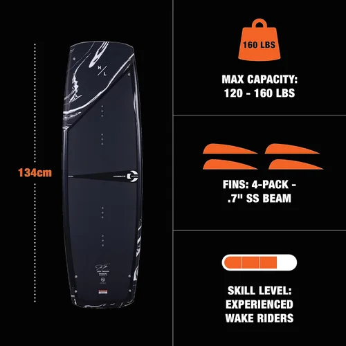 Vista 3 de Hyperlite Cryptic Wakeboard + Remix Bindings Wakeboard Paquete - Perfecto para ciclistas intermedios a avanzados
