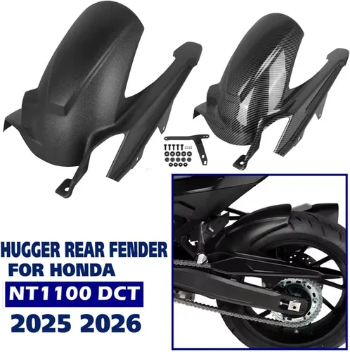Vista 2 de Para Honda NT1100 2025 2026 NT 1100 DCT motocicleta Hugger Guardabarros extensión de rueda Accesorios de protección contra salpicaduras (negro)