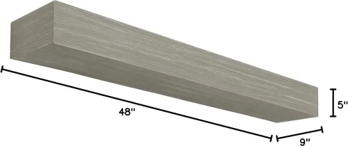 Vista 3 de Pearl Zachary - Repisas de aspecto de madera natural, no combustible. Acabado en gris lavado