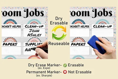 Vista 5 de Gráficos de reglas de trabajo de clase bohemia, bienvenida y clases laminadas de 14 x 19.5 pulgadas, carteles y decoraciones para el aula