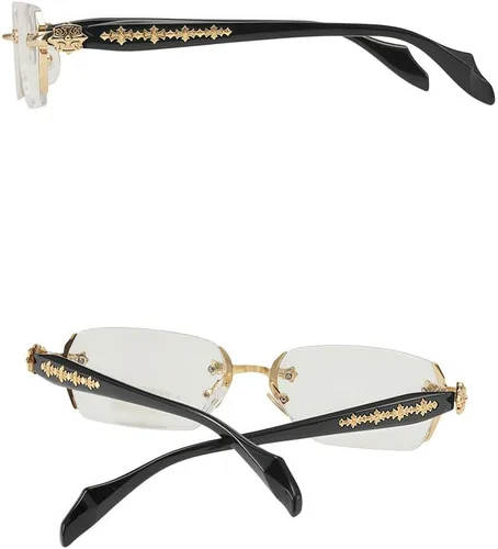 Vista 2 de Gafas de luz azul sin montura de gran tamaño, unisex, antifatiga, lentes transparentes para oficina, computadora, lectura y uso diario