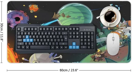 Vista 2 de Space Universe Outer Wilds - Alfombrilla de mouse para juegos, grande, extendida, para computadora, teclado y escritorio completo