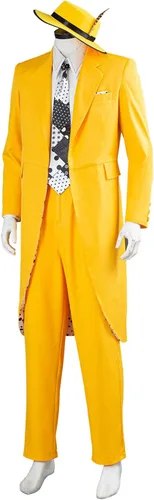 Vista 2 de Jim Carrey Cosplay traje amarillo traje de Halloween