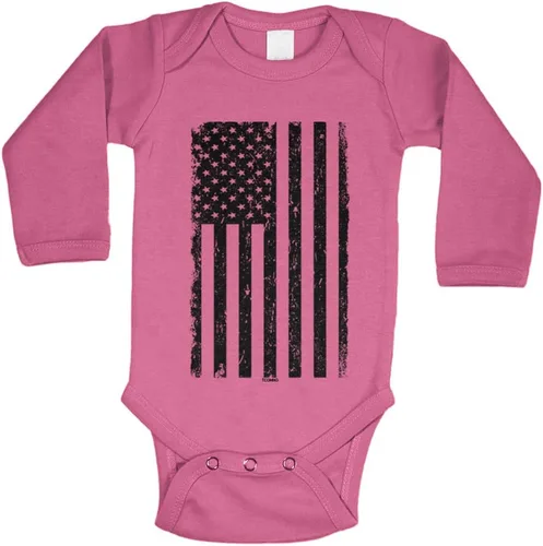 Vista 32 de Tcombo Bandera americana negra envejecida - Body de Estados Unidos Negro - Lámina dorada