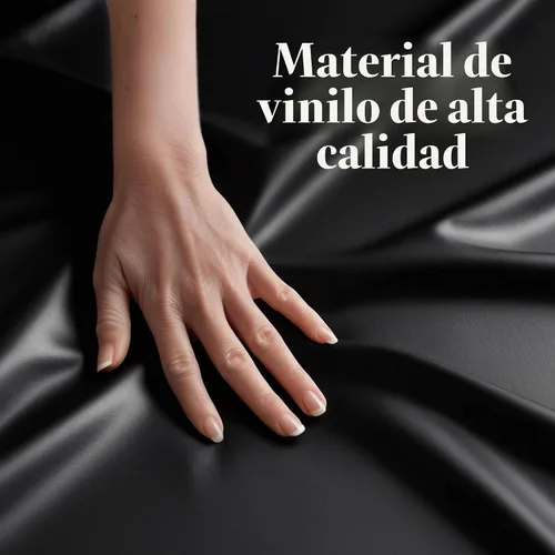 Vista 6 de Protector de colchón de vinilo impermeable Queen 60x80 pulgadas, color negro fácil de limpiar