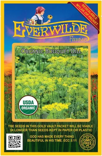 Vista 5 de Everwilde Farms - Semillas de hierbas de eneldo orgánico de 1 onza - Paquete Gold Vault