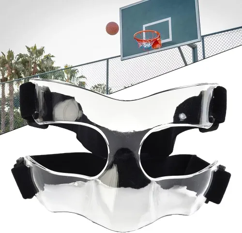Vista 4 de Adjustable Sports Nose Guard for Men Women Black half face