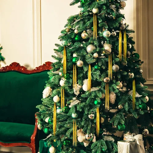 Vista 5 de MTLEE 3000 hebras de decoración para árbol de Navidad, guirnalda de oropel iridiscente, carámbanos de flecos de papel de aluminio para Navidad Dorado