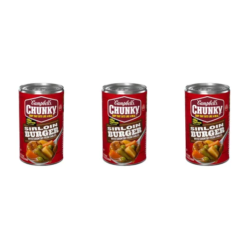 Vista 13 de Campbell's Chunky - Sopa de hamburguesa de solomillo con verduras campestres, lata de 18.8 onzas