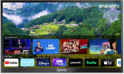 Vista 8 de SYLVOX TV al aire libre de 43", Google TV de 1000 liendres para sol parcial