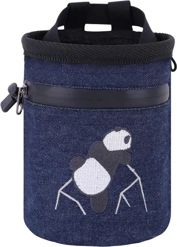 Vista 7 de AMC Bolsa de tiza con diseño de panda escalada en roca con cinturón ajustable