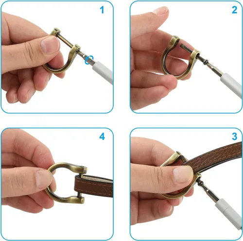 Vista 3 de 6 anillos en D de 3/4 pulgadas en forma de herradura en forma de U, anillos D de tornillo en forma de U, anillo en D de semicírculo para bricolaje