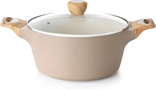 Vista 3 de SENSARTE Sartén antiadherente de cerámica, olla de sopa de 2.6 cuartos de galón, cacerola de cocina, sartenes antiadherentes para tortillas,