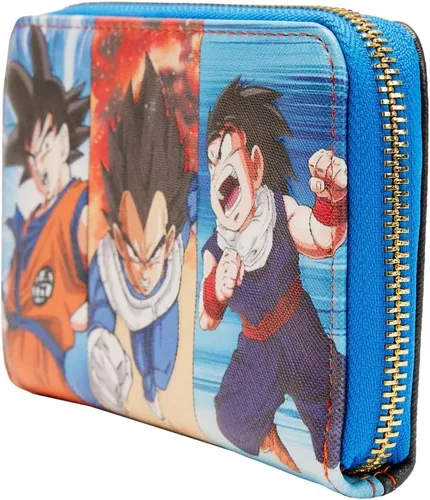 Vista 2 de Loungefly Dragon Ball Z Trio Cartera con cremallera alrededor, Cartera con cremallera alrededor