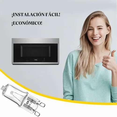 Vista 6 de Bombilla halógena G9 de 25 W para horno de microondas Whirlpool, Whirlpool sobre la estufa de microondas, repuesto W10709921 (paquete de 4)