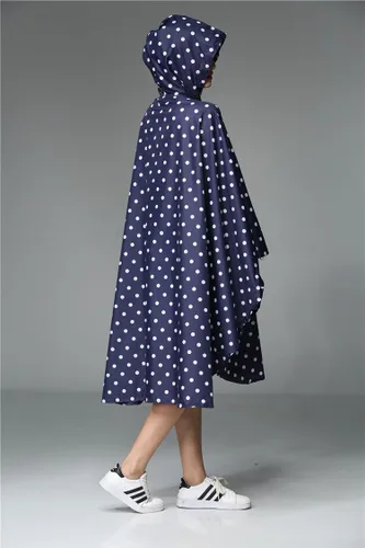 Vista 5 de Poncho impermeable de poliéster con capucha y cremallera, para mujer, poncho para lluvia para mujer.