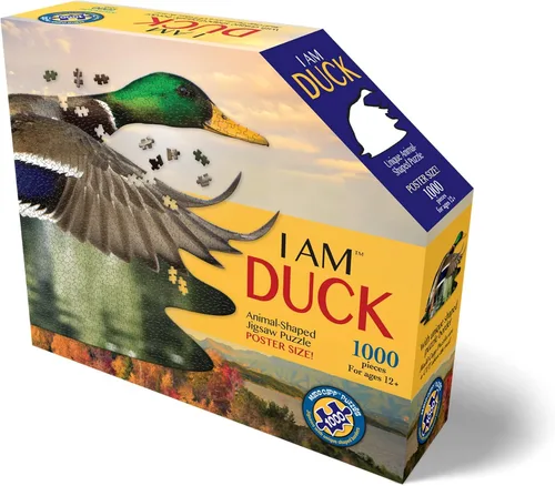 Vista 2 de Madd Capp Puzzles - I AM Duck - Rompecabezas de 1000 piezas con forma de animal, multicolor