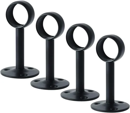 Vista 11 de Mooche MFL8001UB-4P - Soporte de barra de cortina en forma de U, soporte de barra de barra de acero inoxidable negro mate, 4 uds