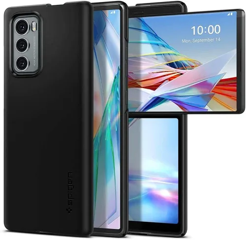 Vista 3 de Funda protectora negra para LG Wing - Funda protectora delgada a prueba de golpes para teléfono LG Wing 5G