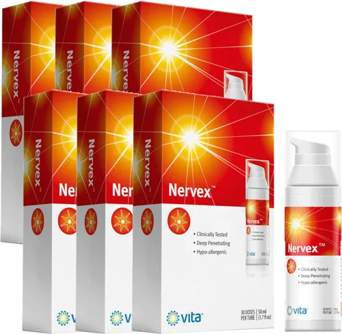 Vista 8 de Alivio del dolor por neuropatía con árnica de Nervex, R-ALA, B1, B5, B6, capsaicina, MSM. Calmar y regenerar. Reduzca el ardor, el hormigueo