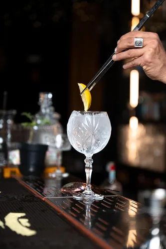 Vista 4 de Barski Copas de vino – Gin Tonic – Cóctel – Cupé – Copa – Juego de 6 vasos de cristal – Copas de globo bellamente diseñadas – Cada copa es de 18