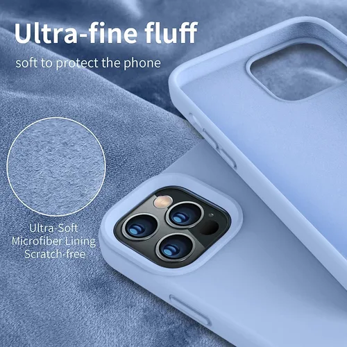 Vista 4 de Vooii Funda compatible con iPhone 12/12 Pro, silicona líquida mejorada, forro de microfibra suave antiarañazos, protector de cámara, funda
