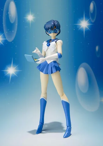 Vista 8 de TAMASHII NATIONS Bandai S.H. Figuarts Sailor Mercury Sailor Moon Figura de acción Sailor Moon - Figura de acción de 6 pulgadas S.H. Serie Figuarts