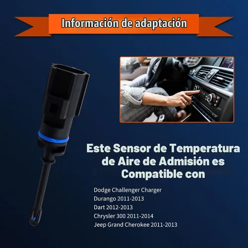 Vista 7 de HiSport 5149279AC Sensor IAT de temperatura de admisión de carga de aire compatible con Chrysler 300 Dodge Challenger Dart Durango Fiat 500X Jeep
