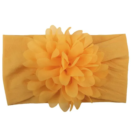 Vista 3 de Diademas de nailon suave para recién nacido, diseño de flores de gasa