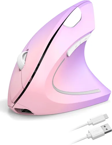Vista 13 de TECKNET Ratón Ergonómico, Ratón Vertical Inalámbrico Recargable para Túnel Carpiano Mano Derecha, 4800 DPI 5 Niveles Ajustables 2.4GHz con Receptor