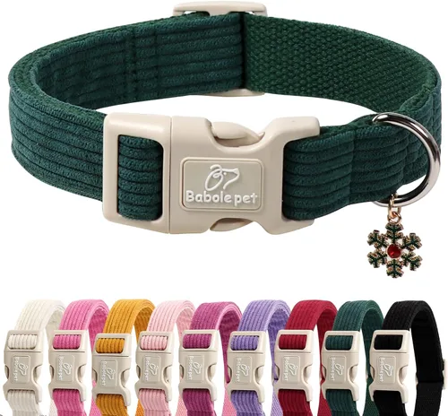 Vista 17 de Lindo Collar de Corduroy para Perro - Collar Ajustable Negro para Perros Pequeños de 4-10lbs, Resistente al Desvanecimiento con Cierre Seguro