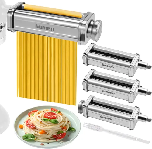 Vista 9 de Rodillo de pasta para batidora de pie Kitchenaid, máquina de pasta para accesorios de mezclador Kitchenaid, accesorio de pasta de acero inoxidable