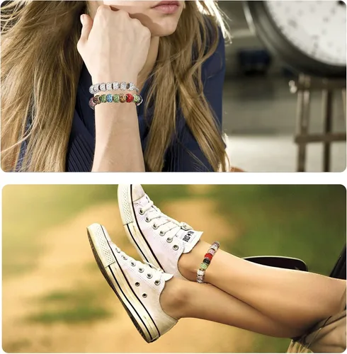 Vista 6 de 10 Piezas Cadenas de Pulsera con Dije de Cadena de Serpiente de 7.87 Pulgadas con Ayudante de Pulsera Pulsera de Serpiente Ajustable con Dije
